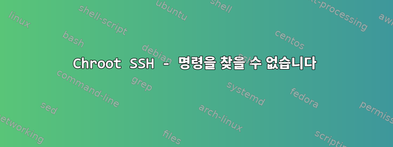 Chroot SSH - 명령을 찾을 수 없습니다