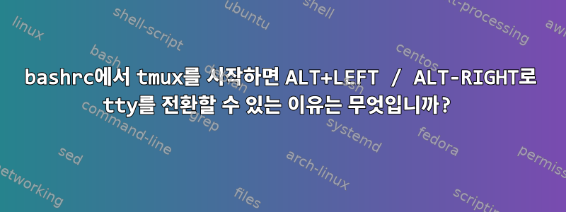 bashrc에서 tmux를 시작하면 ALT+LEFT / ALT-RIGHT로 tty를 전환할 수 있는 이유는 무엇입니까?