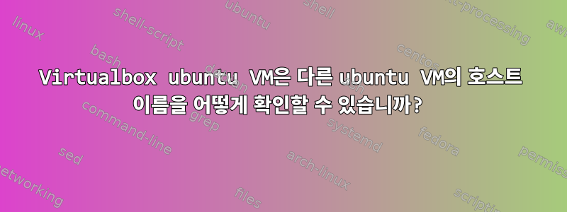 Virtualbox ubuntu VM은 다른 ubuntu VM의 호스트 이름을 어떻게 확인할 수 있습니까?