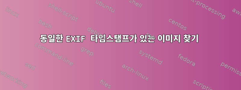 동일한 EXIF ​​타임스탬프가 있는 이미지 찾기