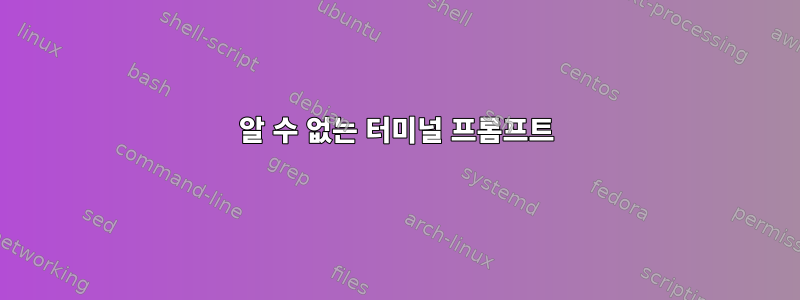 알 수 없는 터미널 프롬프트