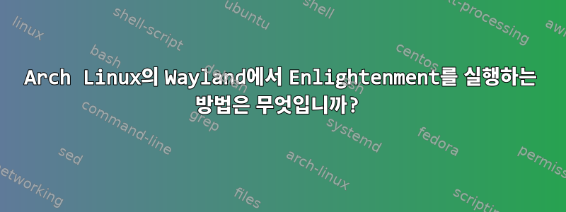 Arch Linux의 Wayland에서 Enlightenment를 실행하는 방법은 무엇입니까?