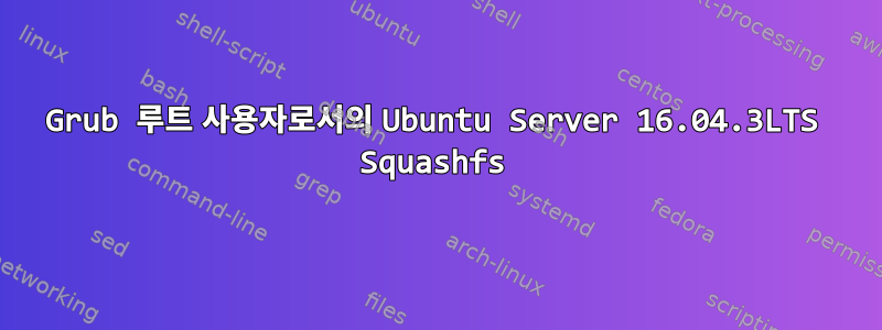 Grub 루트 사용자로서의 Ubuntu Server 16.04.3LTS Squashfs