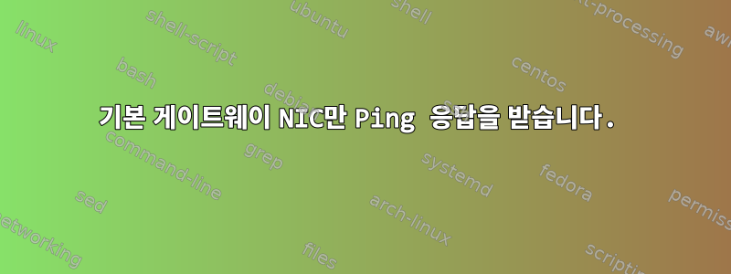 기본 게이트웨이 NIC만 Ping 응답을 받습니다.