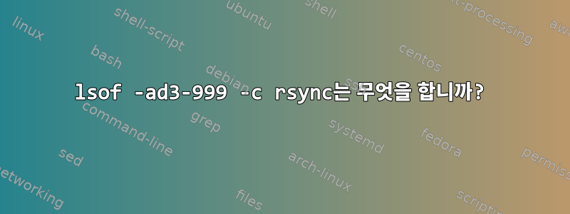 lsof -ad3-999 -c rsync는 무엇을 합니까?