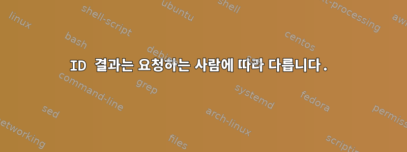 ID 결과는 요청하는 사람에 따라 다릅니다.