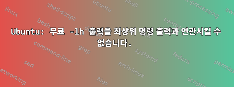 Ubuntu: 무료 -lh 출력을 최상위 명령 출력과 연관시킬 수 없습니다.