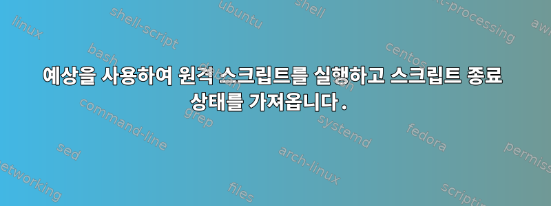 예상을 사용하여 원격 스크립트를 실행하고 스크립트 종료 상태를 가져옵니다.