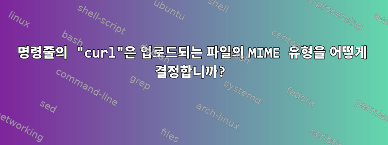 명령줄의 "curl"은 업로드되는 파일의 MIME 유형을 어떻게 결정합니까?