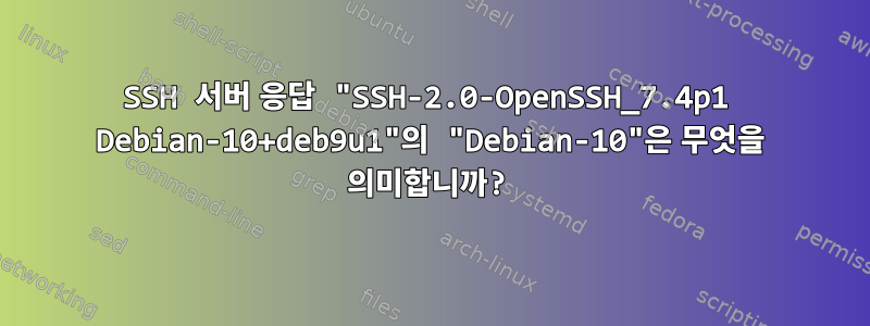 SSH 서버 응답 "SSH-2.0-OpenSSH_7.4p1 Debian-10+deb9u1"의 "Debian-10"은 무엇을 의미합니까?