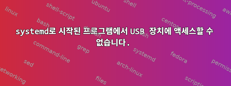 systemd로 시작된 프로그램에서 USB 장치에 액세스할 수 없습니다.