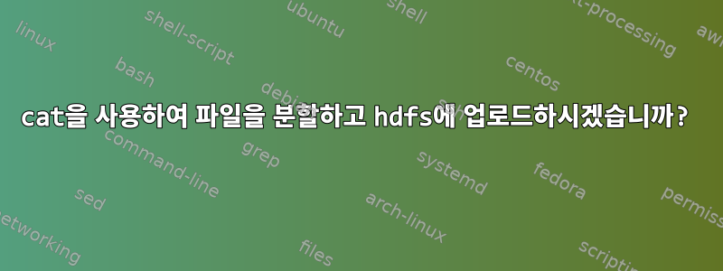 cat을 사용하여 파일을 분할하고 hdfs에 업로드하시겠습니까?