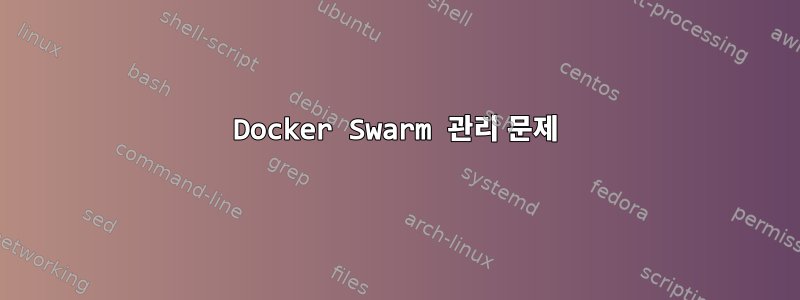 Docker Swarm 관리 문제