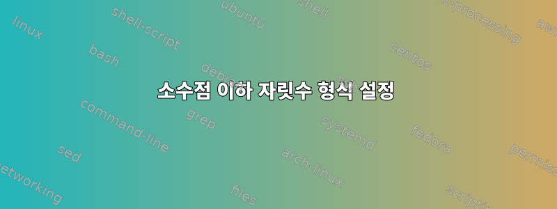 소수점 이하 자릿수 형식 설정