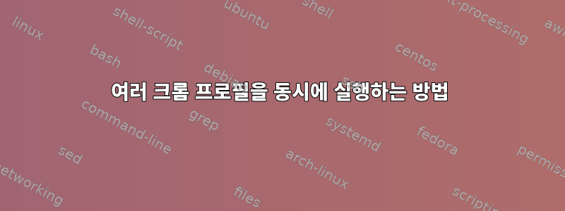 여러 크롬 프로필을 동시에 실행하는 방법