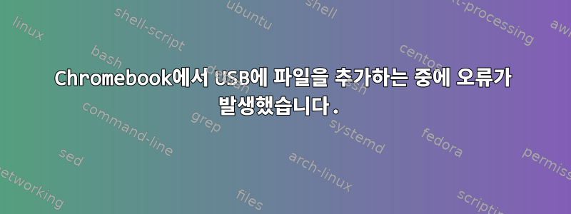 Chromebook에서 USB에 파일을 추가하는 중에 오류가 발생했습니다.