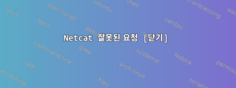 Netcat 잘못된 요청 [닫기]