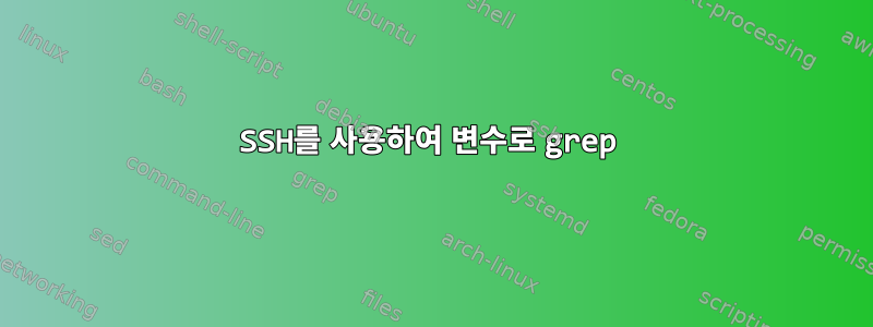 SSH를 사용하여 변수로 grep