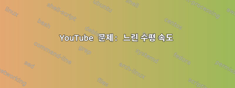 YouTube 문제: 느린 수평 속도