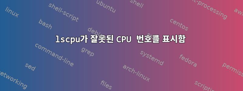 lscpu가 잘못된 CPU 번호를 표시함