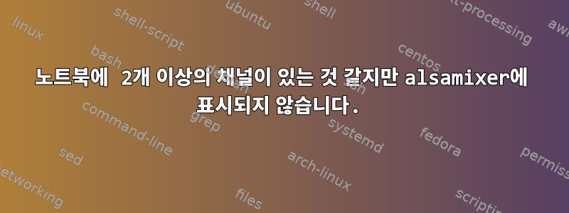 노트북에 2개 이상의 채널이 있는 것 같지만 alsamixer에 표시되지 않습니다.