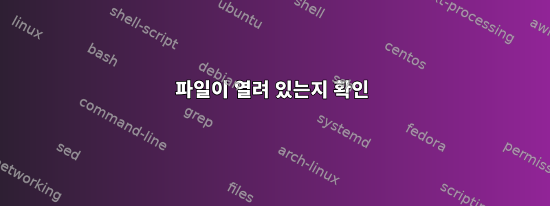 파일이 열려 있는지 확인