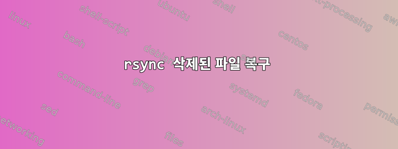 rsync 삭제된 파일 복구