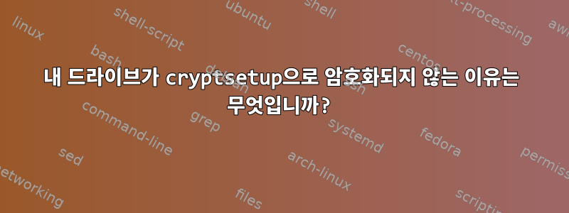 내 드라이브가 cryptsetup으로 암호화되지 않는 이유는 무엇입니까?