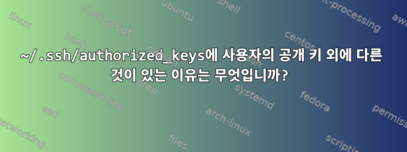 ~/.ssh/authorized_keys에 사용자의 공개 키 외에 다른 것이 있는 이유는 무엇입니까?