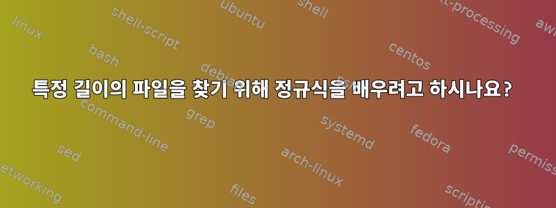 특정 길이의 파일을 찾기 위해 정규식을 배우려고 하시나요?