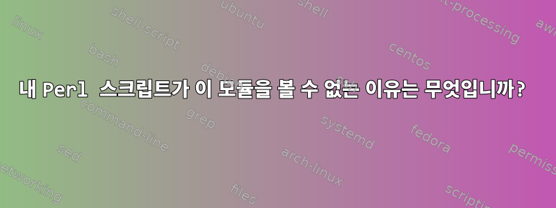 내 Perl 스크립트가 이 모듈을 볼 수 없는 이유는 무엇입니까?