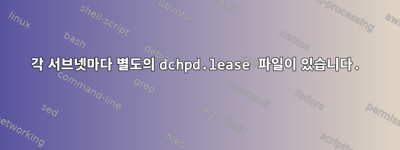 각 서브넷마다 별도의 dchpd.lease 파일이 있습니다.