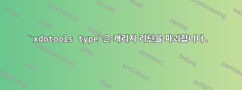 `xdotools type`은 캐리지 리턴을 파괴합니다.