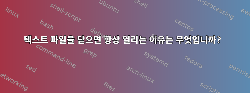 텍스트 파일을 닫으면 항상 열리는 이유는 무엇입니까?