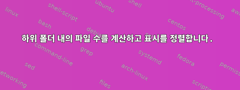 하위 폴더 내의 파일 수를 계산하고 표시를 정렬합니다.