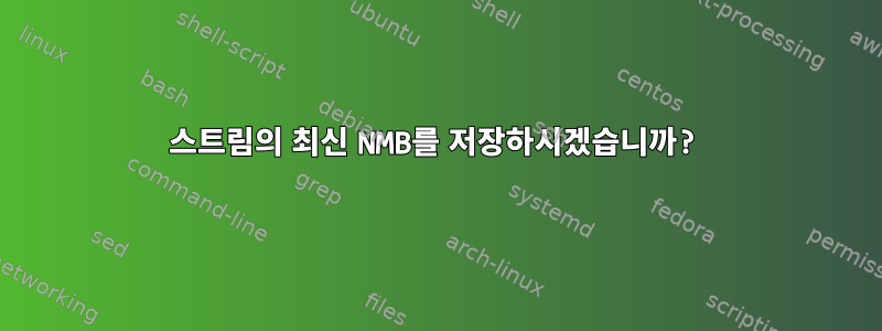 스트림의 최신 NMB를 저장하시겠습니까?