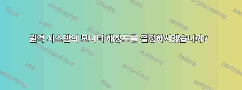 원격 시스템의 모니터 해상도를 결정하시겠습니까?