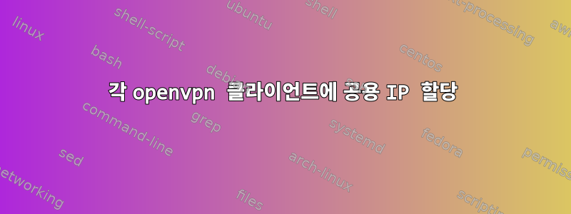 각 openvpn 클라이언트에 공용 IP 할당