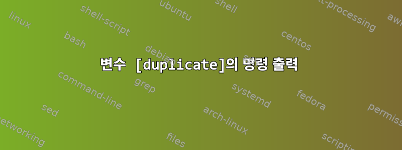 변수 [duplicate]의 명령 출력