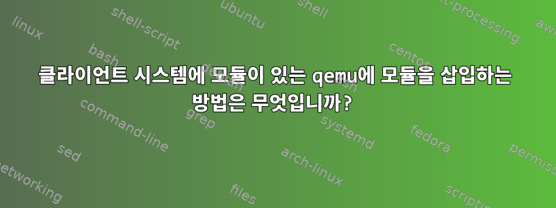 클라이언트 시스템에 모듈이 있는 qemu에 모듈을 삽입하는 방법은 무엇입니까?