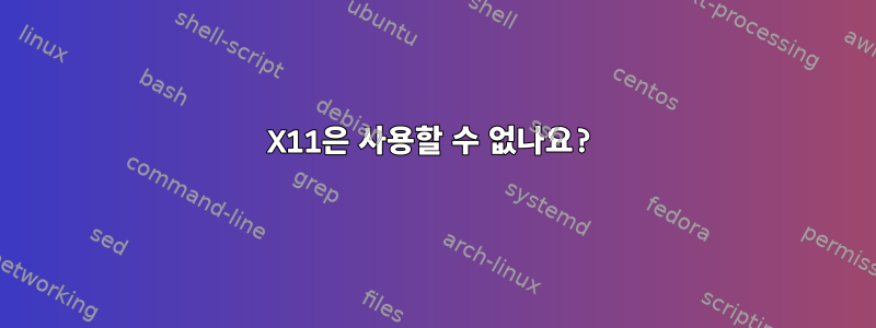 X11은 사용할 수 없나요?