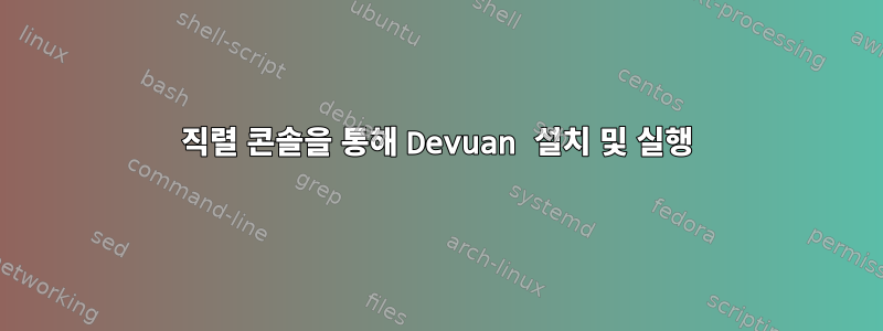 직렬 콘솔을 통해 Devuan 설치 및 실행