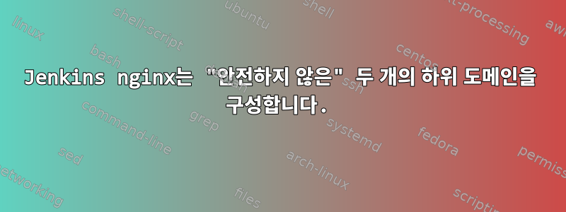 Jenkins nginx는 "안전하지 않은" 두 개의 하위 도메인을 구성합니다.