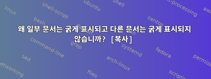 왜 일부 문서는 굵게 표시되고 다른 문서는 굵게 표시되지 않습니까? [복사]