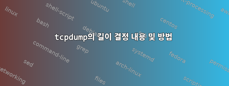 tcpdump의 길이 결정 내용 및 방법