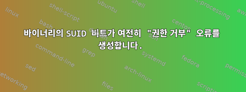 바이너리의 SUID 비트가 여전히 "권한 거부" 오류를 생성합니다.