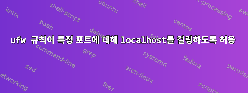 ufw 규칙이 특정 포트에 대해 localhost를 컬링하도록 허용