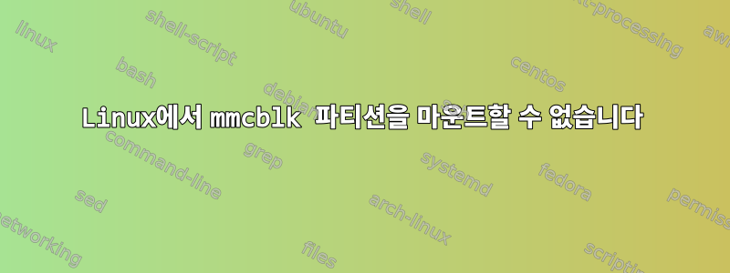 Linux에서 mmcblk 파티션을 마운트할 수 없습니다