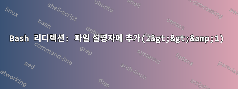 Bash 리디렉션: 파일 설명자에 추가(2&gt;&gt;&amp;1)