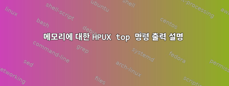 메모리에 대한 HPUX top 명령 출력 설명